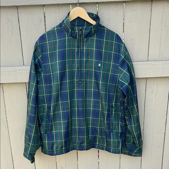 Brooks Bothers St. Andrews Link Tartan Plaid Golf Pullover Jacket Preppy  Sz L - Picture 1 of 6